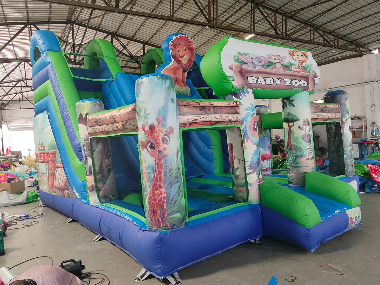 Bouncer cu tobogan dublu babyzoo